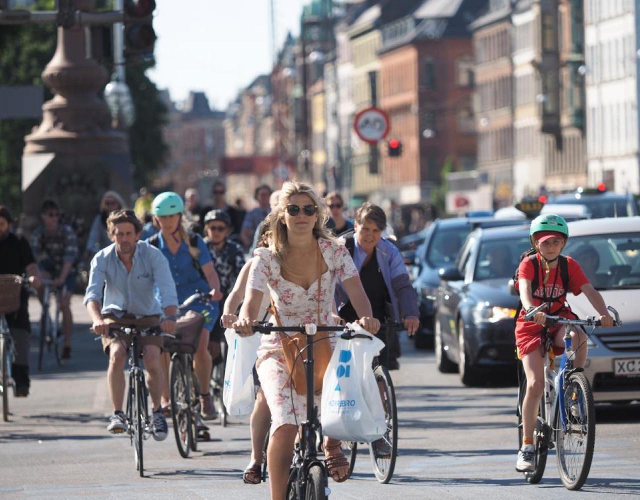 sommer, cykler, trafik