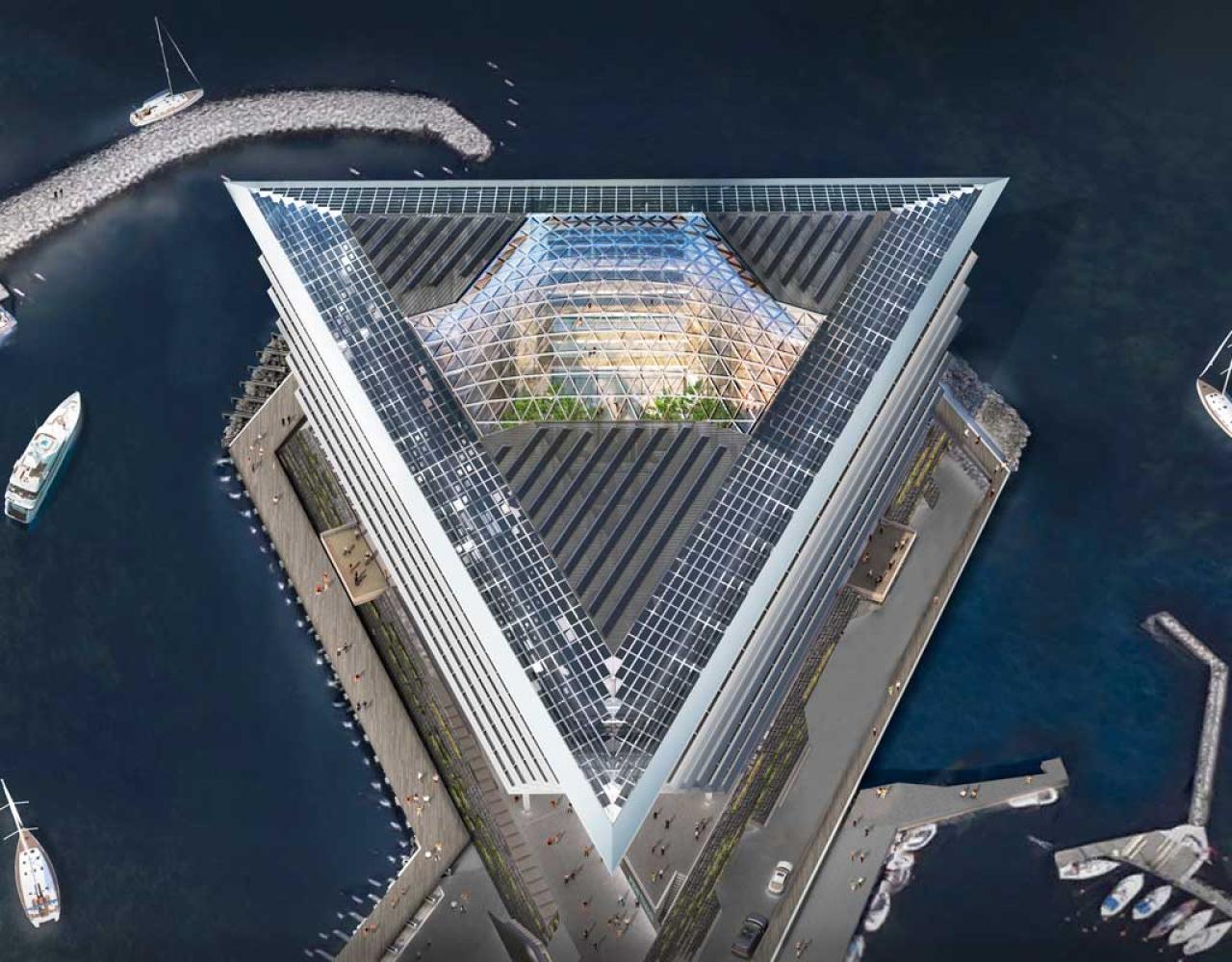 ferring foster partners birds view